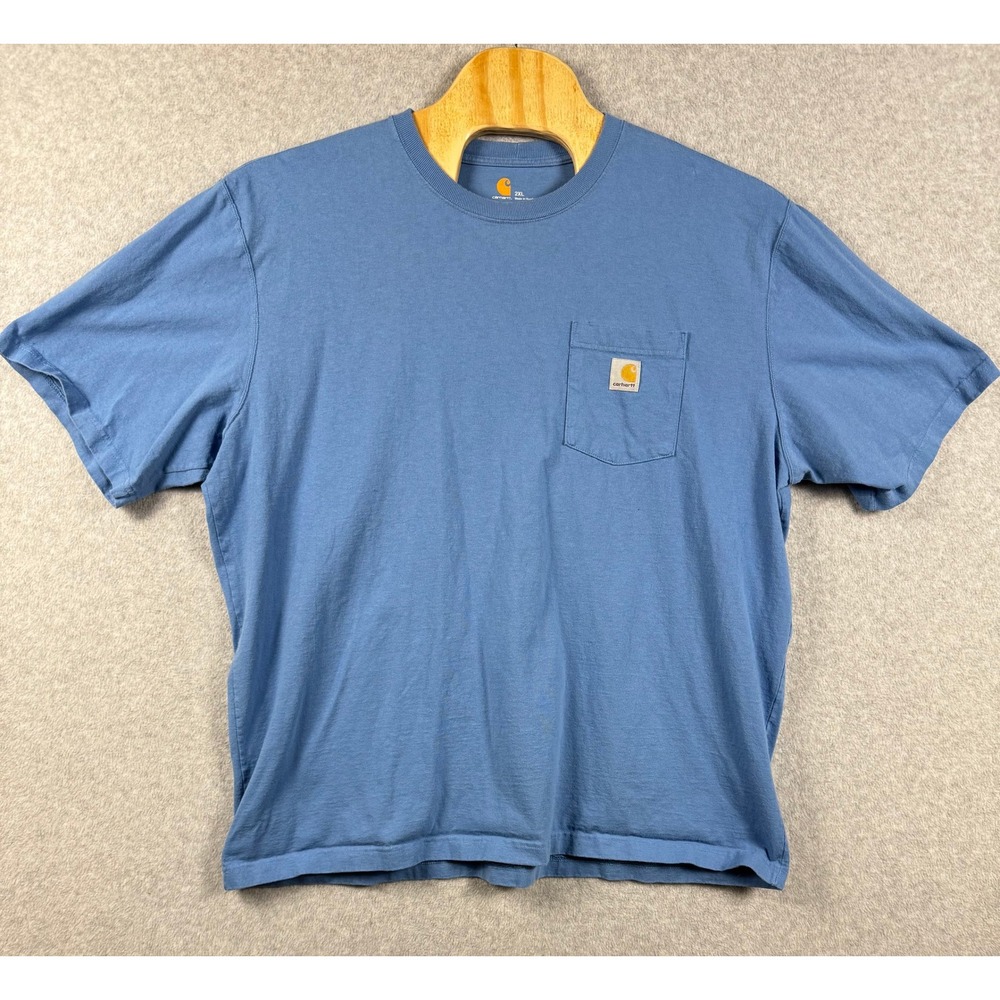 Carhartt Pocket T-Shirt Mens 2XL Blue Excellent Original Fit Short Sleeve Tee